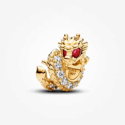 レア！PANDORA ドラゴン ダングル　チャーム　14K ＆ 925 Pandora 14K Gold Plated Chinese Year of the Dragon Charm | Pandora