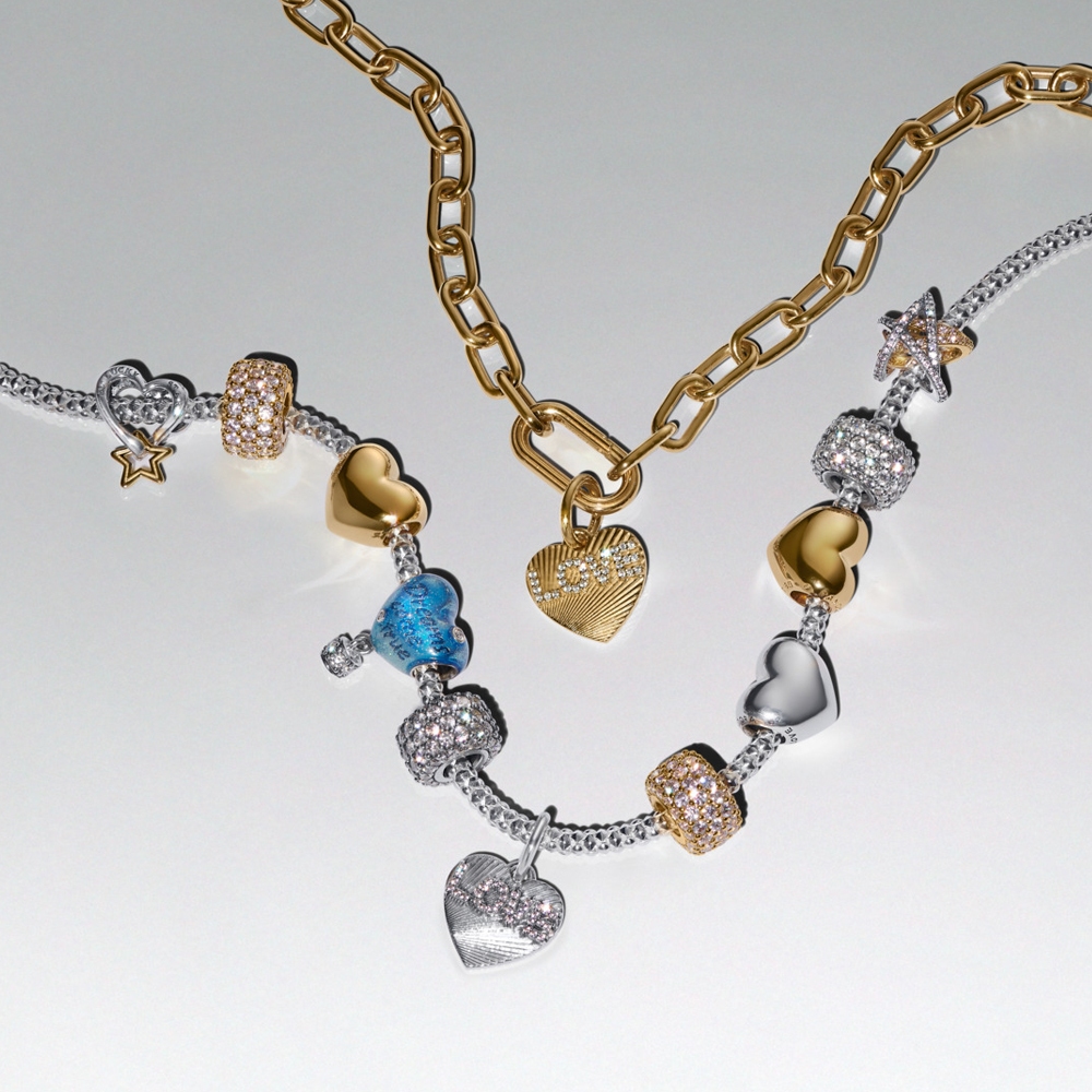 Pandora 14K Gold-Plated Lucky Star & Heart Charm | Pandora Malaysia