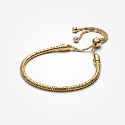 【6日まで】PANDORA Snake Chain SliderBracelet Pandora 14K Gold-Plated Snake Chain Slider Bracelet | Pandora Malaysia