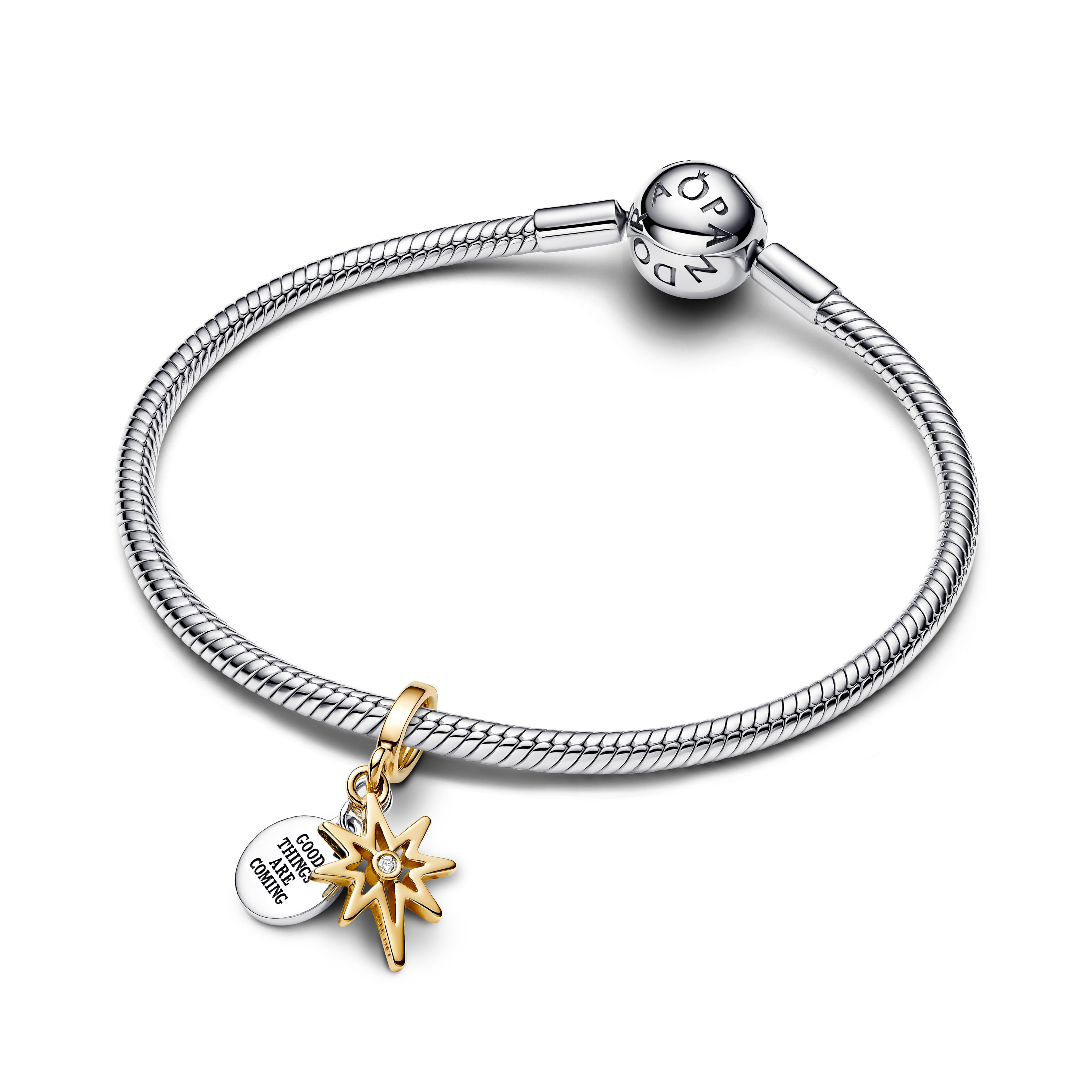 Pandora 14K Gold-Plated Engravable North Star Lab-grown Diamond