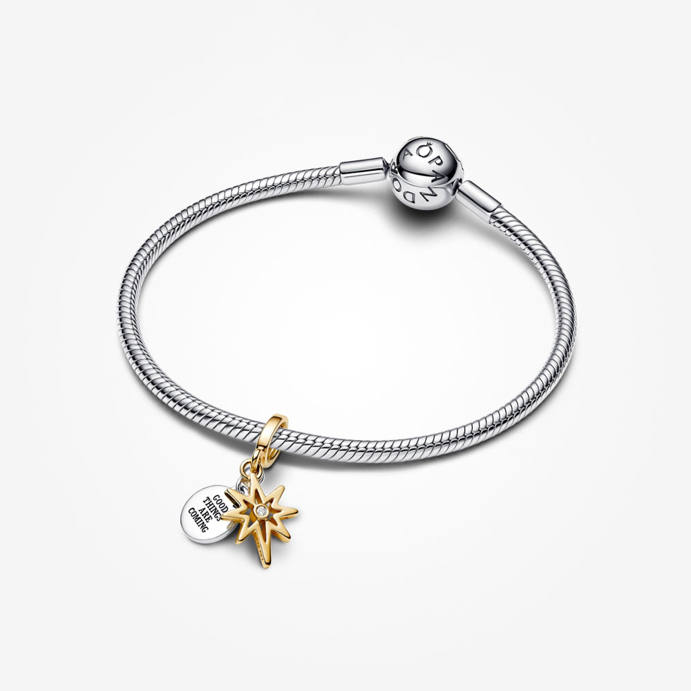 Pandora 14K Gold-Plated Engravable North Star Lab-grown Diamond