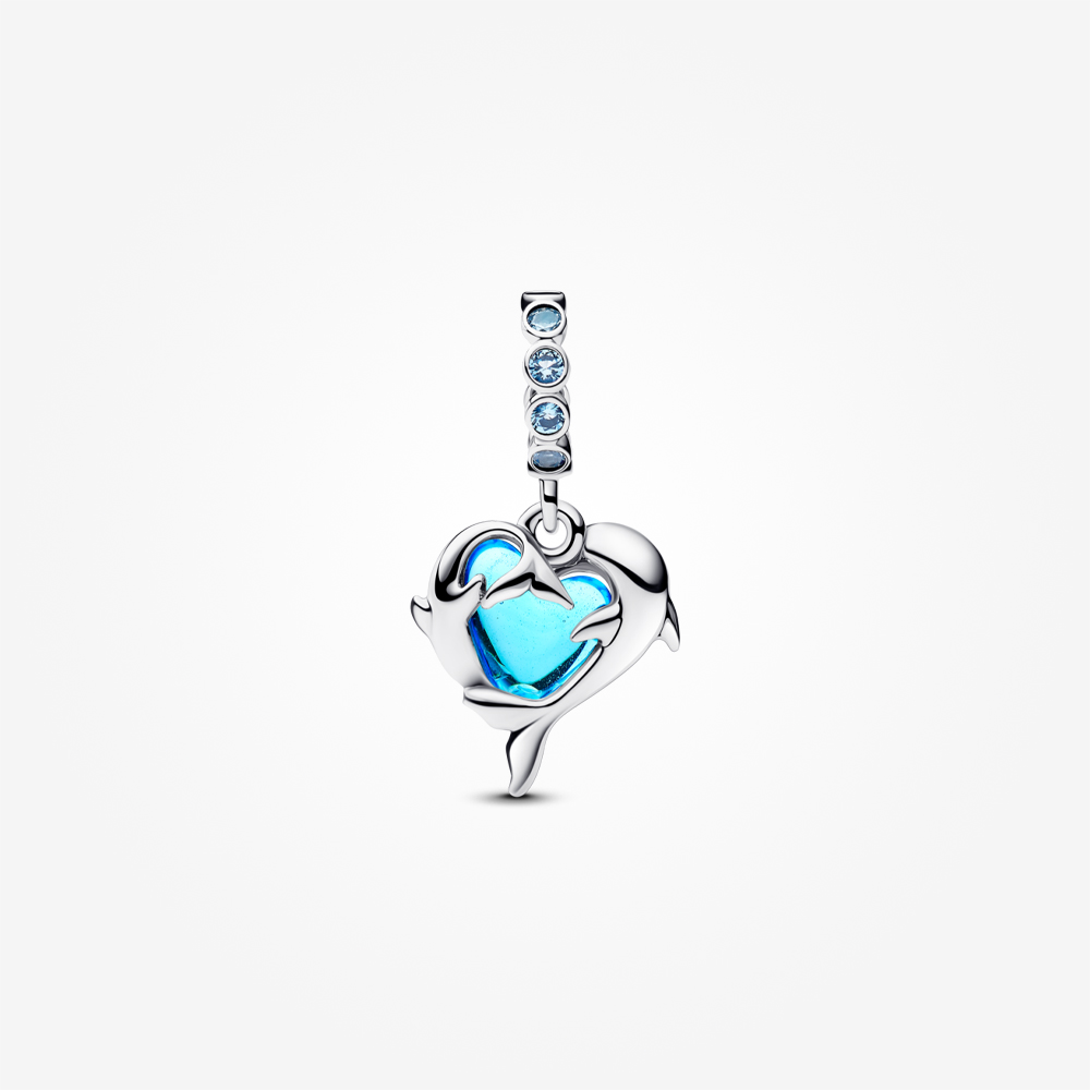 Pandora Blue Murano Glass Dolphins Dangle Charm | Pandora Malaysia