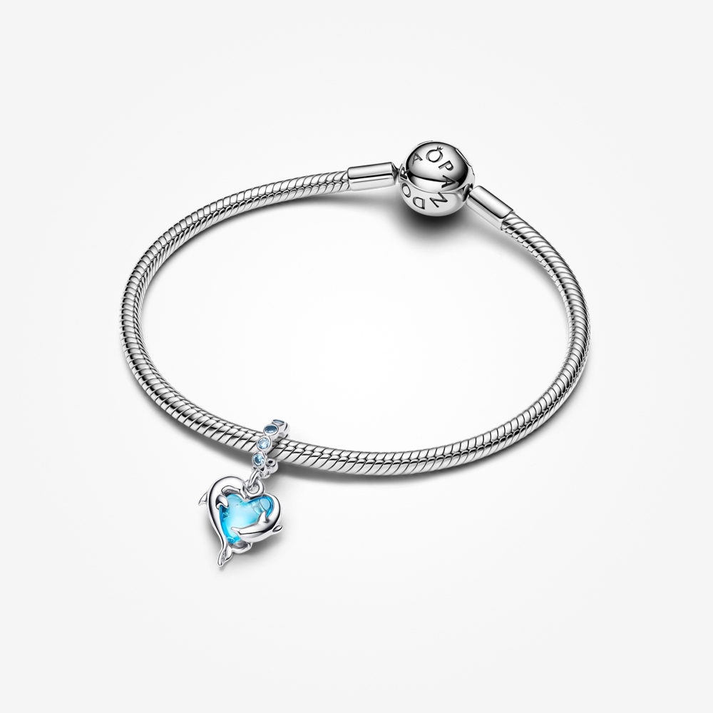 Pandora Blue Murano Glass Dolphins Dangle Charm | Pandora Malaysia