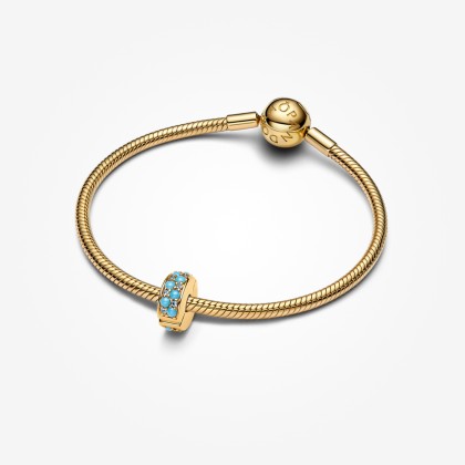 Pandora 14K Gold Aqua Blue Clip Charm | Pandora Malaysia