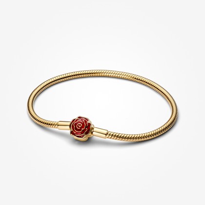 Pandora x Disney Beauty and the Beast Enchanted Rose Snake Chain ...