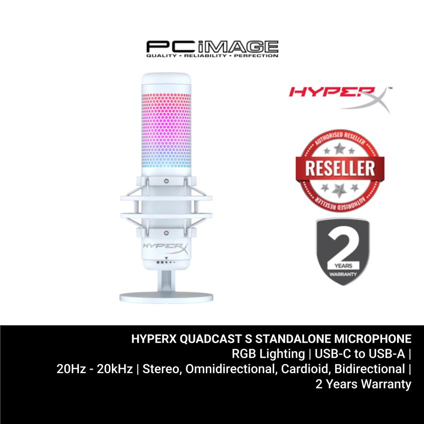 HYPERX QUADCAST S STANDALONE RGB MICROPHONE - WHITE | PC Image E