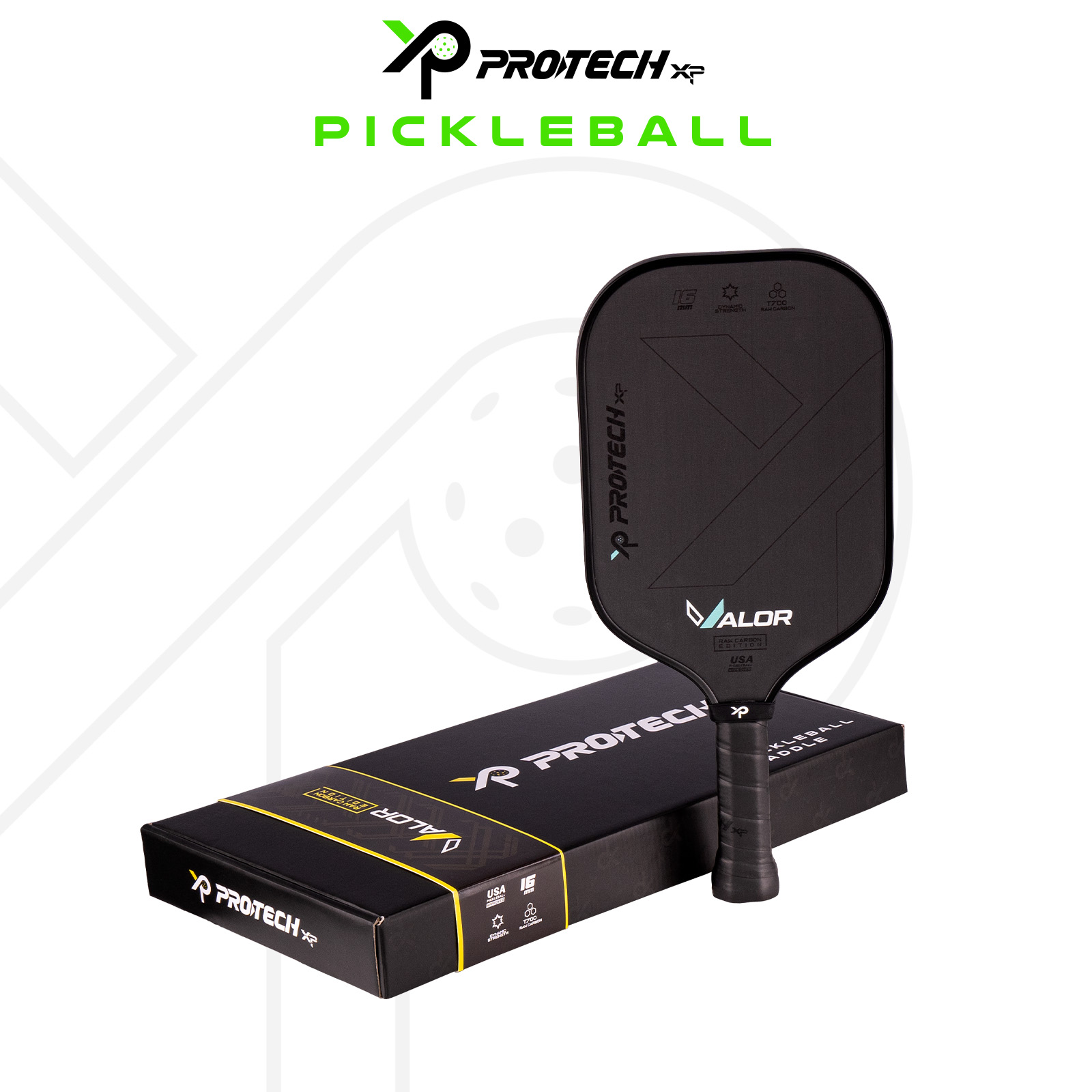 Pickleball Paddel Set – T700 Carbon, 16 Mm Polypropylen-Kern, Mit Schutzhülle | Für Spin, Kontrolle & Power