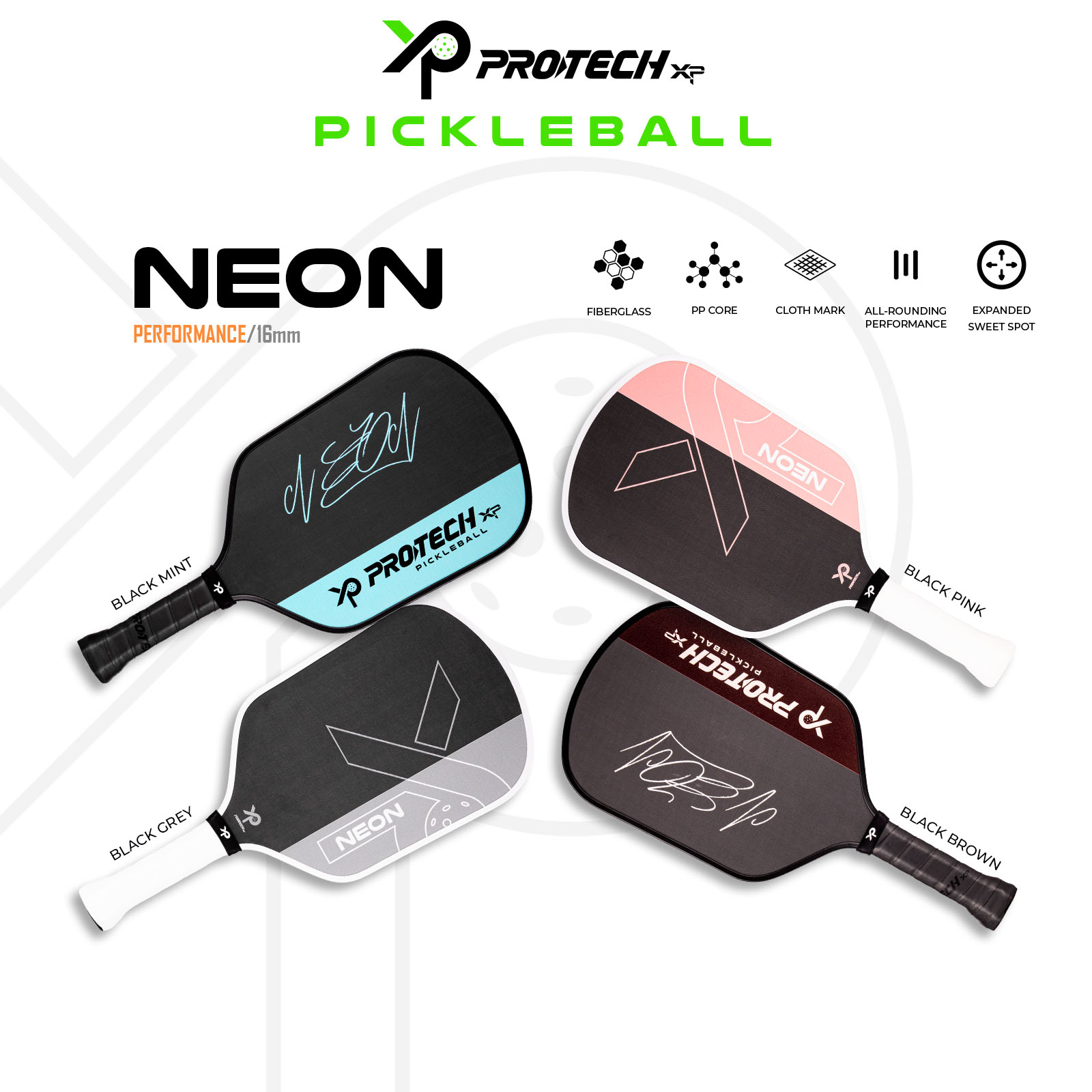 Protech XP Pickleball Paddle - Neon Series (Intermediate Level)(4