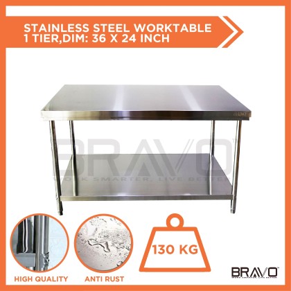 STAINLESS STEEL WORKTABLE 1 Tier & 2 Tier Stainless Steel Heavy Duty ...