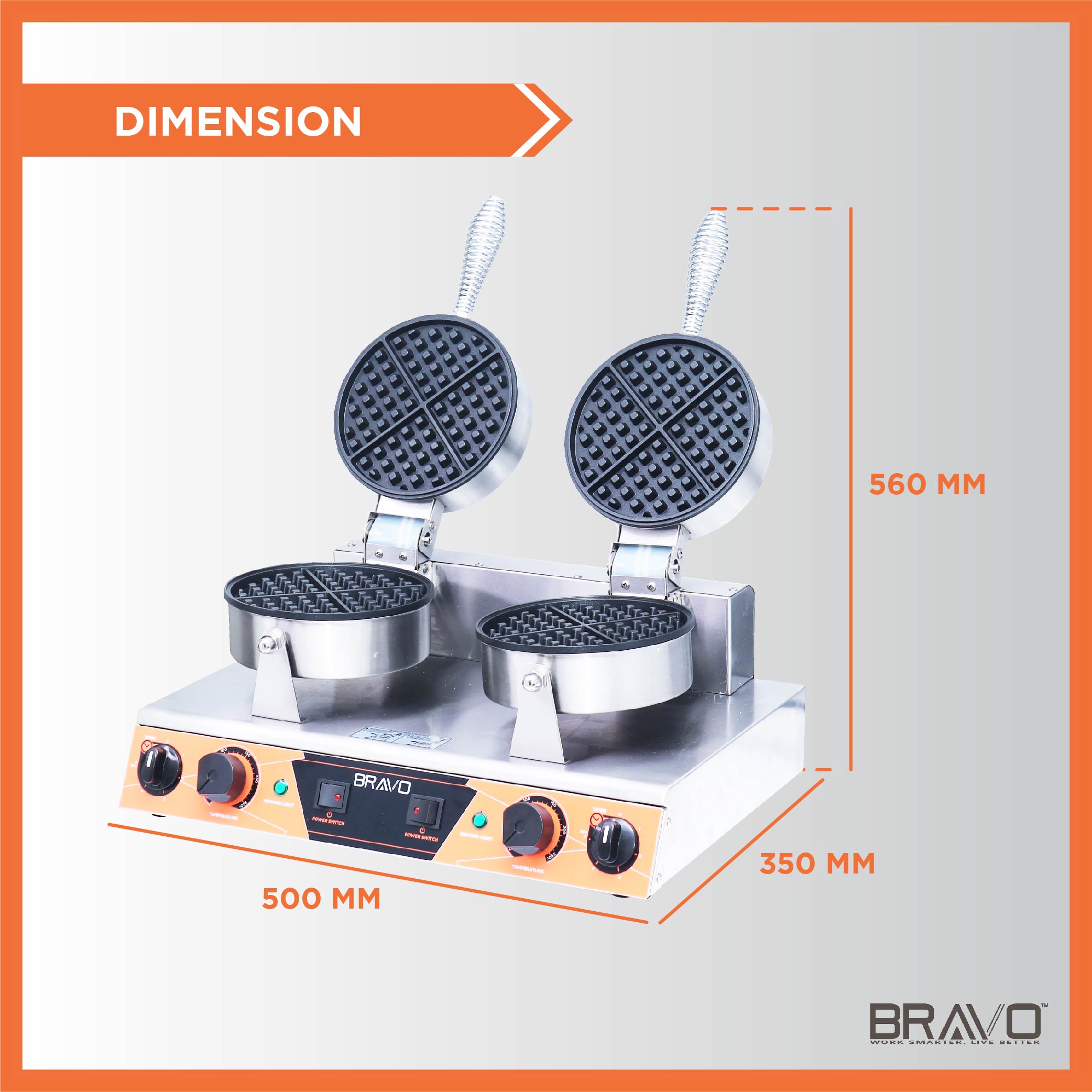 Bravo [Waffle 2 Head Electric] Waffle Machine Mesin Waffle Maker Murah ...