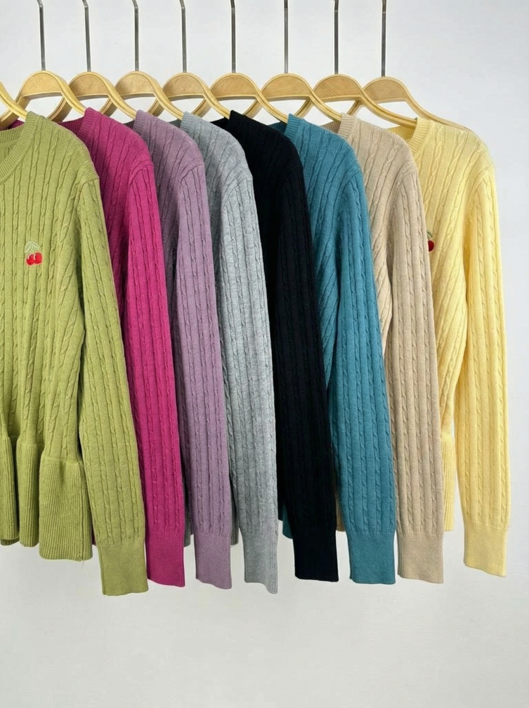 QFM Cherry Baby Doll (#5328) | Cable Knit Cardigan Peplum | Free
