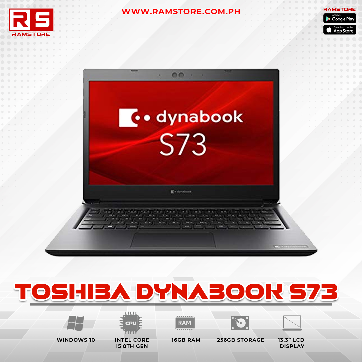 LPR Laptop Toshiba Dynabook S73/DP Series- I5-8th 16GB 256GB SSD 