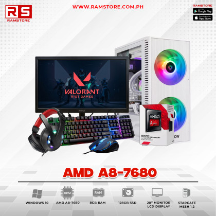 PCZ Desktop Computer Brandnew AMD A8-7680 & MATX White | RAMSTORE ...