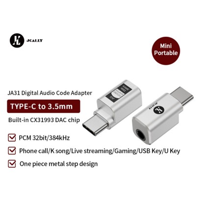 Jcally JA31, Type C to 3.5 Audio Adapter: CX31993 Portable Digital
