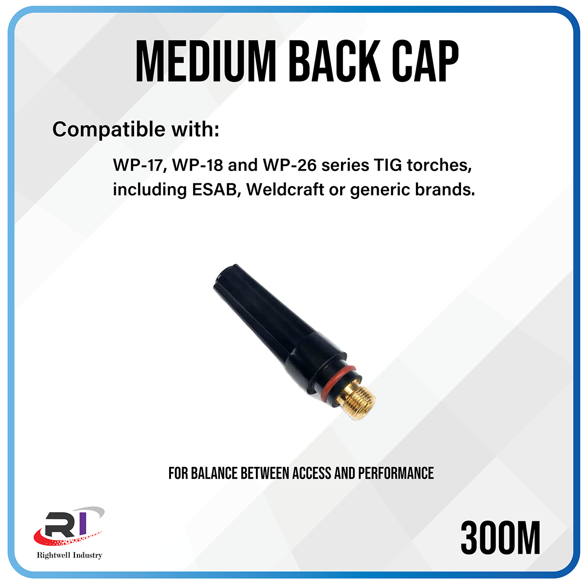 Set 3 Back Cap Per Torcia TIG RIVERWELD - 57Y02, 57Y03, 57Y04, Compatibili Con QQ300, WP, CK - Foto 6