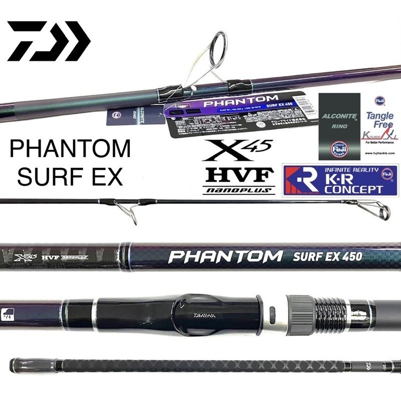 NEW DAIWA Fishing rod PHANTOM SURF/PHANTOM SURF EX 450 480 SPINNING ROD WITH 1 YEAR LOCAL WARRANTY