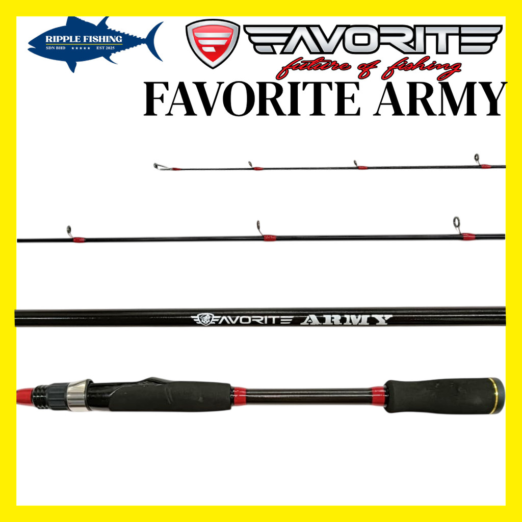 FAVORITE ARMY S702 SPINNING FISHING ROD JORAN PANCING MEDIUM LIGHT CASTING BOTTOM GEWANG HARUAN