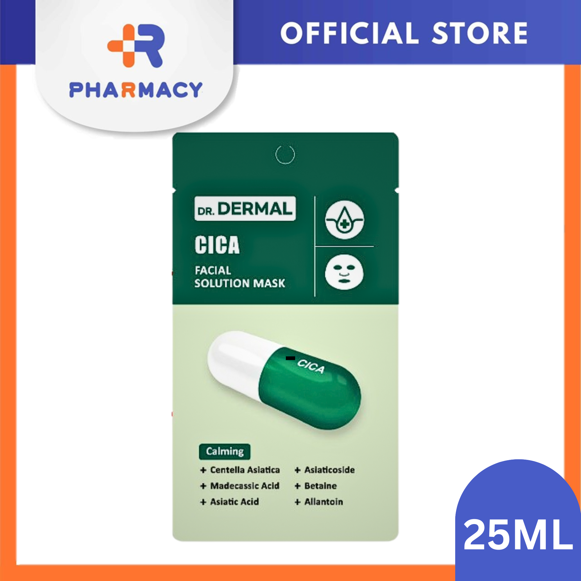 R Pharmacy | Dr Dermal Facial Solution Mask Cica Calming 25ml | R 