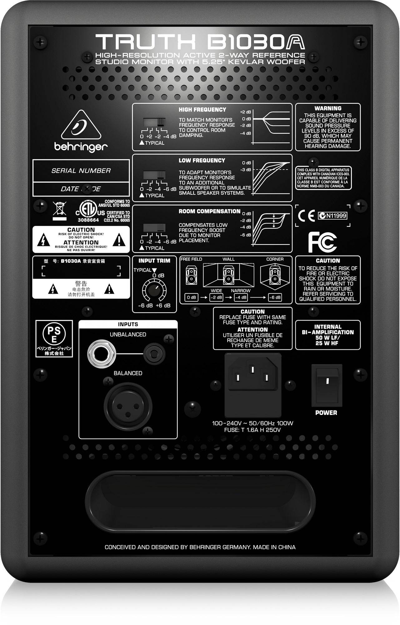 BEHRINGER TRUTH B1030A High-Resolution, Active 2-Way Reference