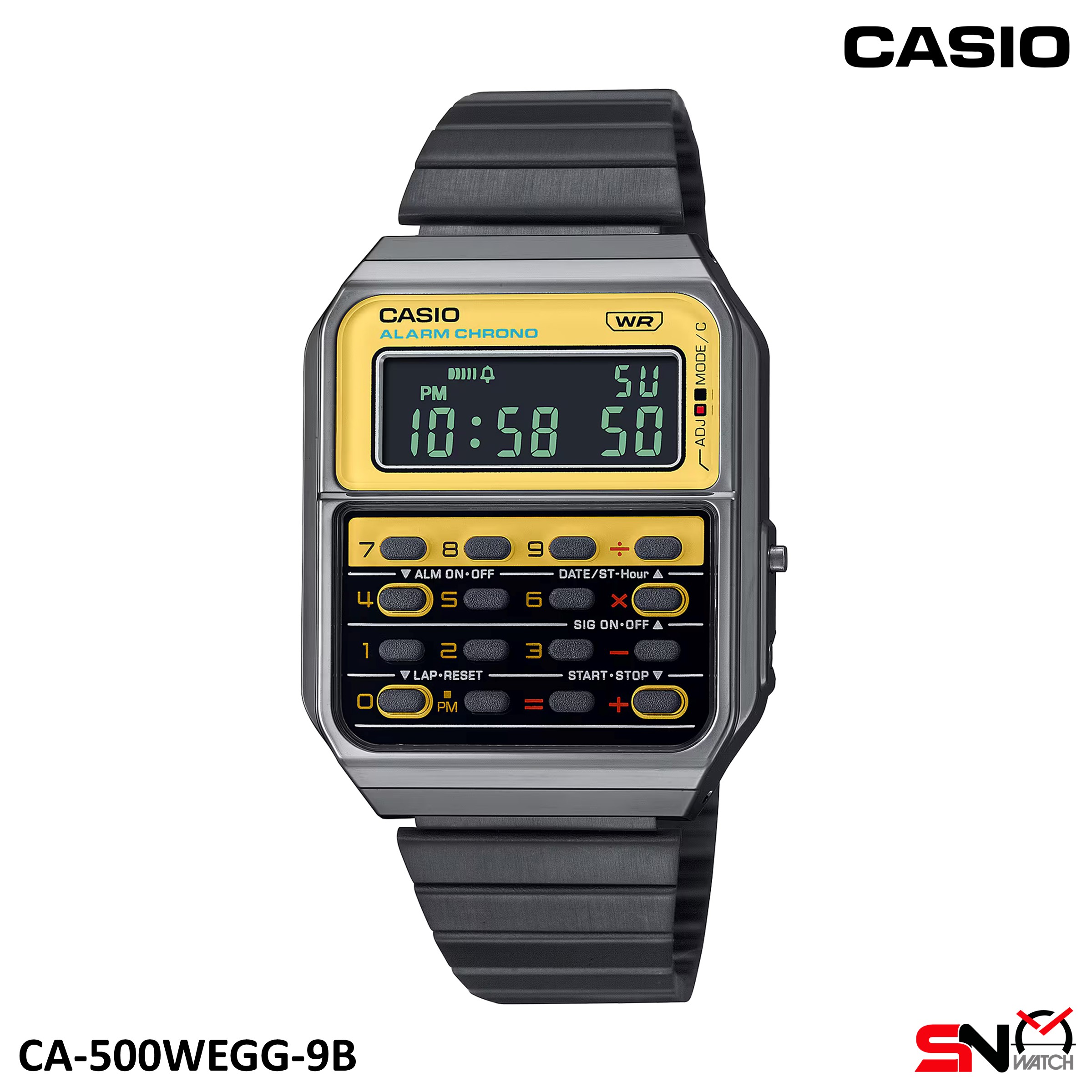 Casio Vintage CA-500WE CA-500WEG CA-500WEGG Calculator Function Silver Stainless Steel Band Digital 