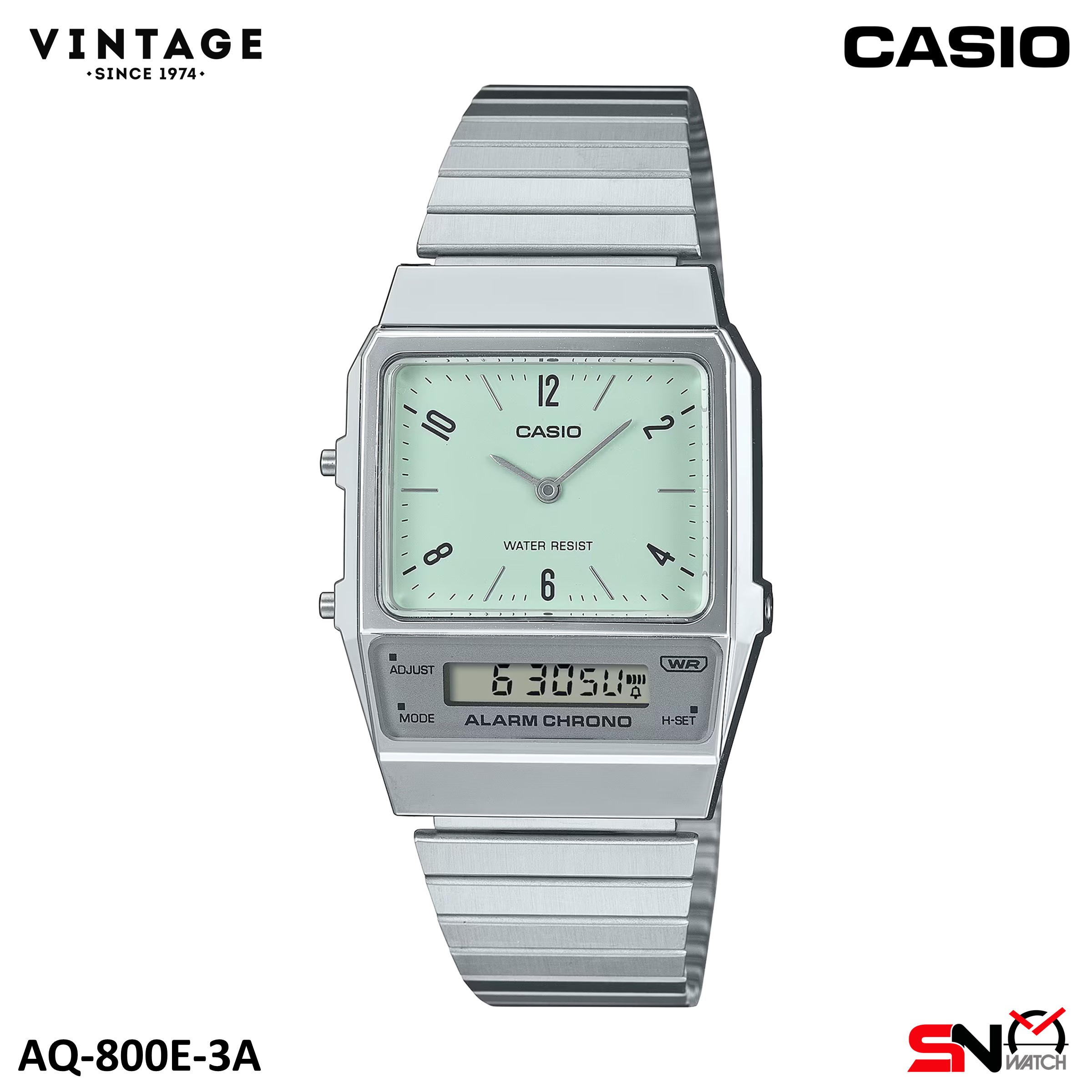 Casio Vintage Unisex Watch AQ-800E AQ-800EB AQ-800EC AQ-800ECGG AQ-800EG Stainless Steel Band
