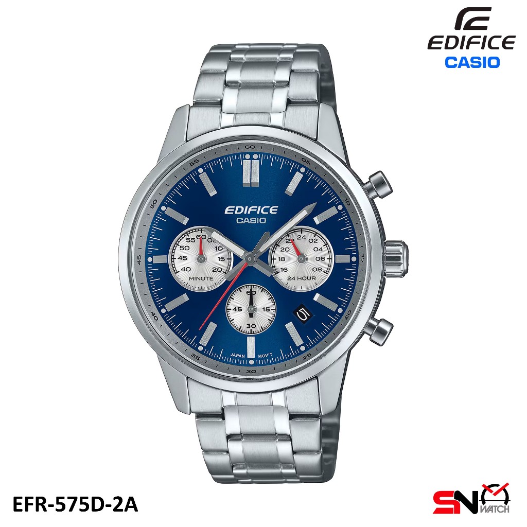 Casio Edifice Men Watch EFR-575CL EFR-575D EFR-575L Convex Glass Design Date Display Men Watch