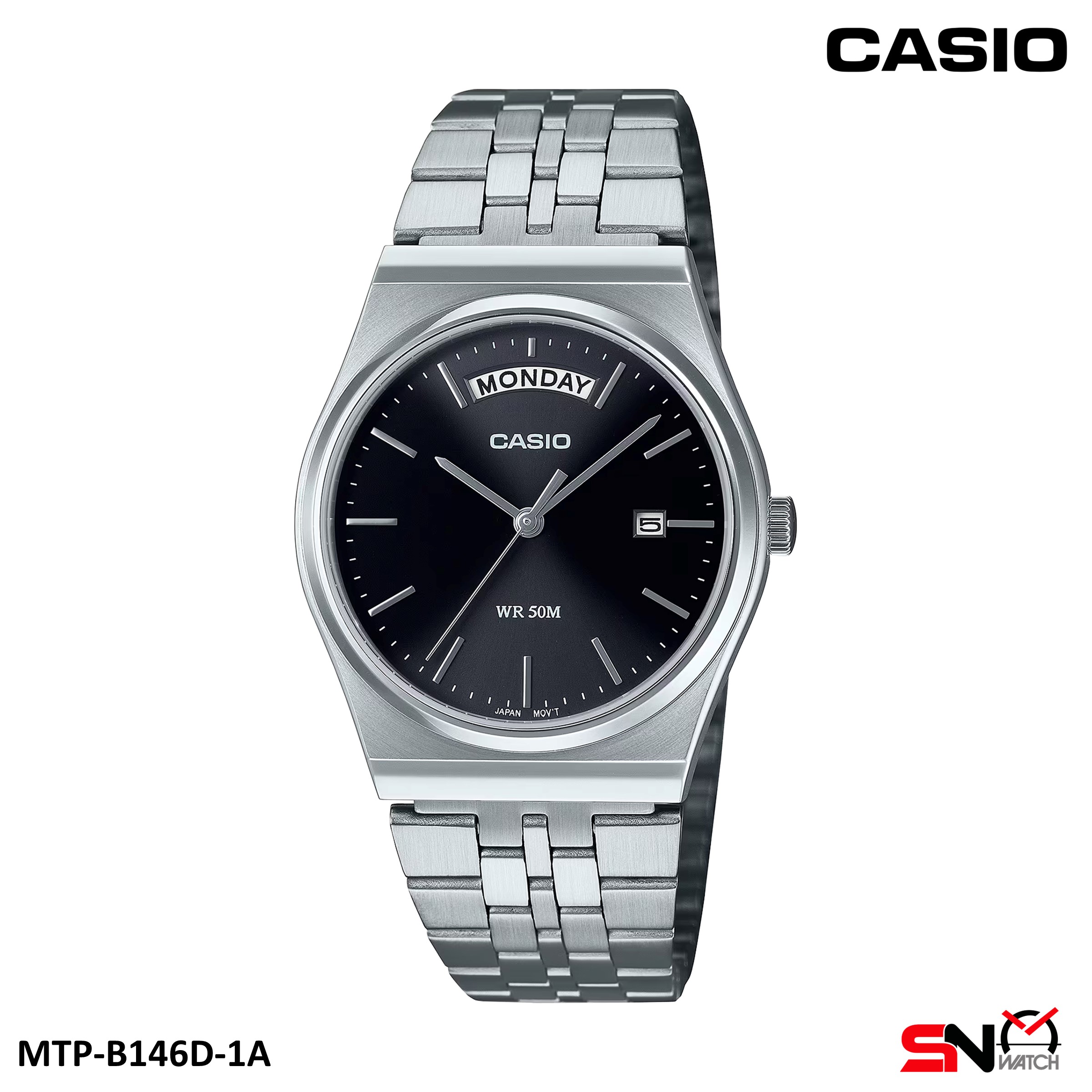 Casio Men Watch MTP-B146D MTP-B146G Day Date Display Stainless Steel Band Men Watch