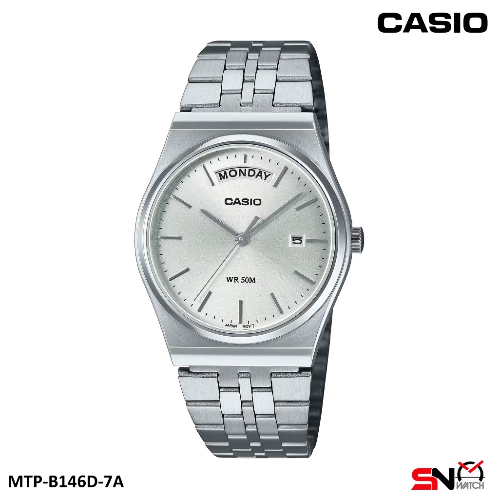 Casio Men Watch MTP-B146D MTP-B146G Day Date Display Stainless Steel Band Men Watch