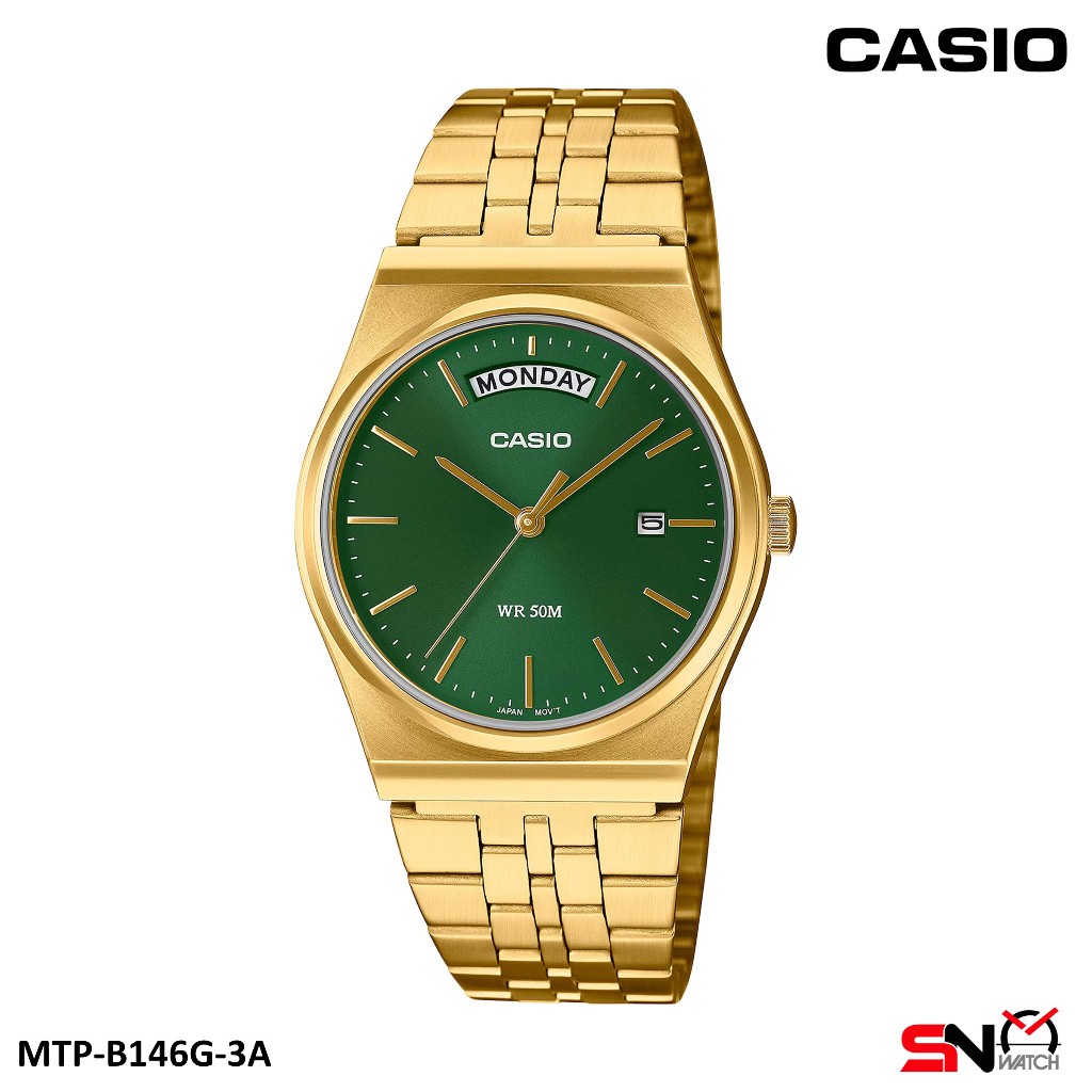 Casio Men Watch MTP-B146D MTP-B146G Day Date Display Stainless Steel Band Men Watch