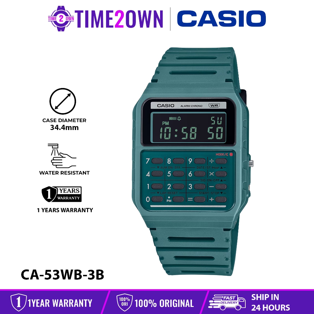 CASIO CA-53WB Digital Watch Bio-Based Resin Band Water Resistant