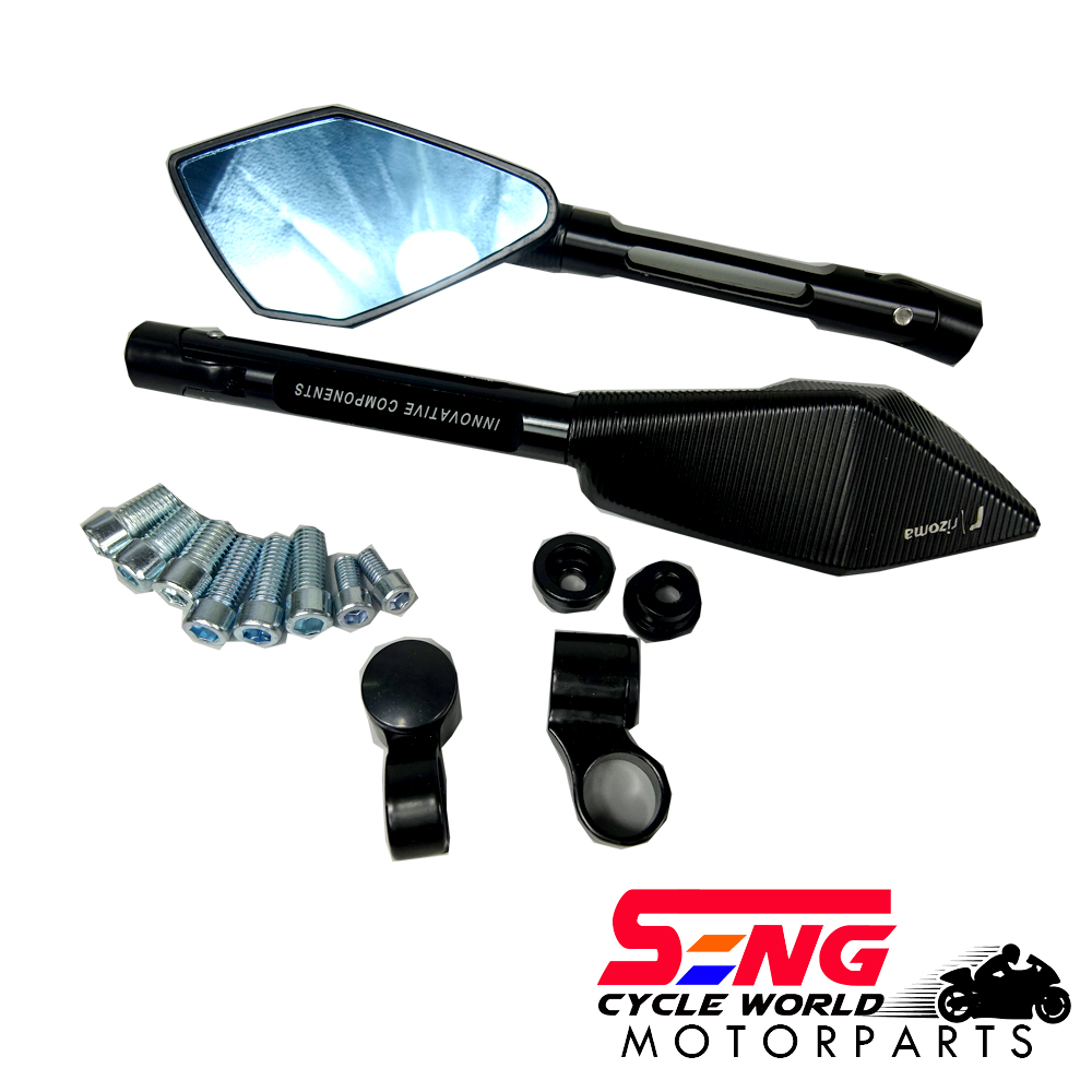 GAGIO MOTOR PARTS ガジオモーターパーツ Black round side mirrors