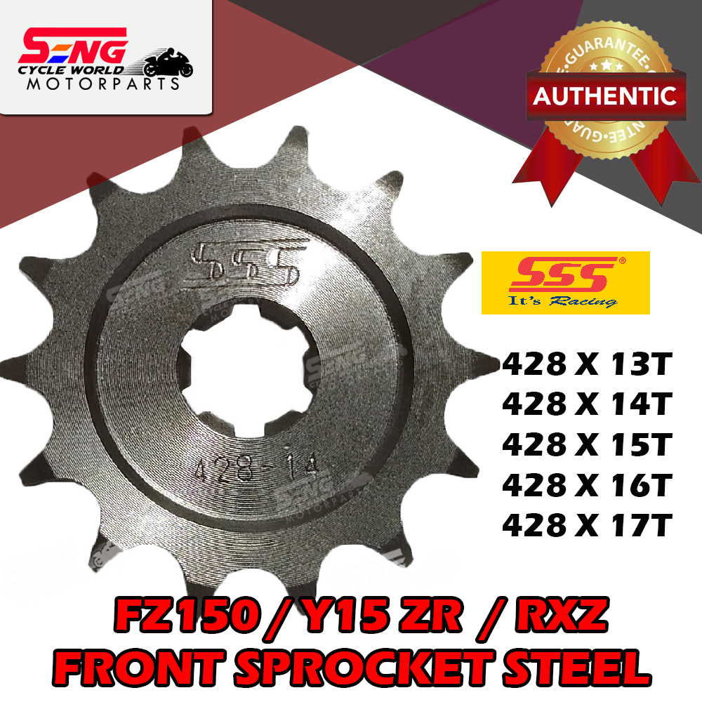 SSS STEEL FRONT SPROCKET FZ150 / Y15 ZR 415 X 13T-43T | SENG CYCLE