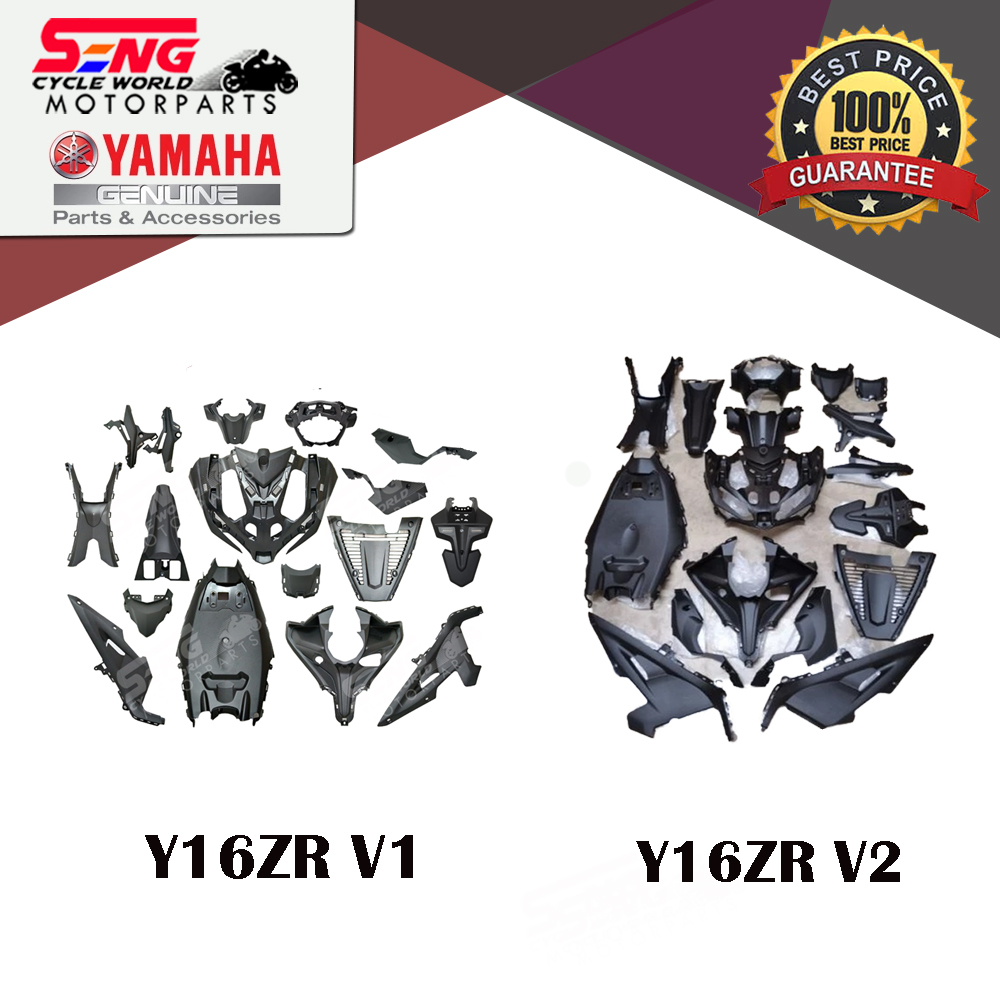 YAMAHA Y16ZR V1 / V2 COVER HITAM SET (17PCS) - ORIGINAL | SENG