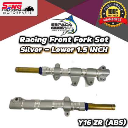 YAMAHA Y15 ZR/Y16 ZR FRONT FORK SET-CNC LAY-SILVER (LOWER 1.5 INCH