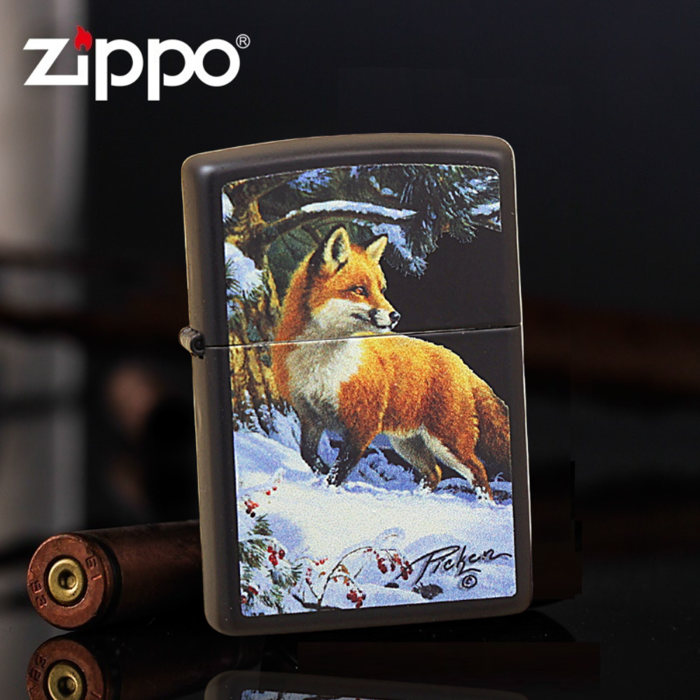 Linda Pickens Fox Design Black Matte 48596 Zippo Lighter | Shakira