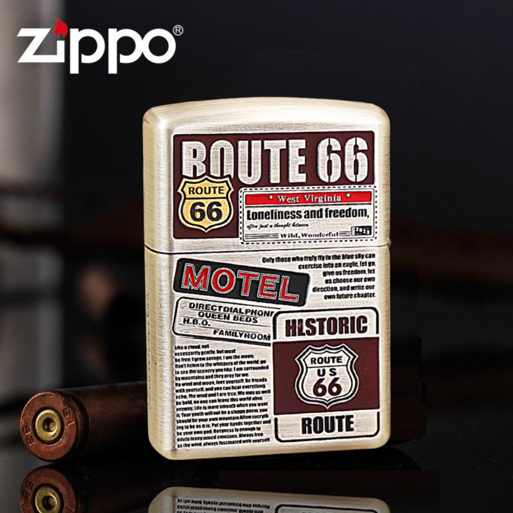 Zippo ROUTE66 美味しく ルート66 エンブレム ロゴ シルバー ライター