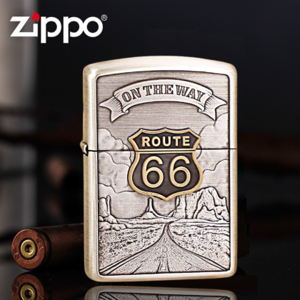 Armor Smoked Silver Route 66 On The Way Zippo Lighter | Shakira