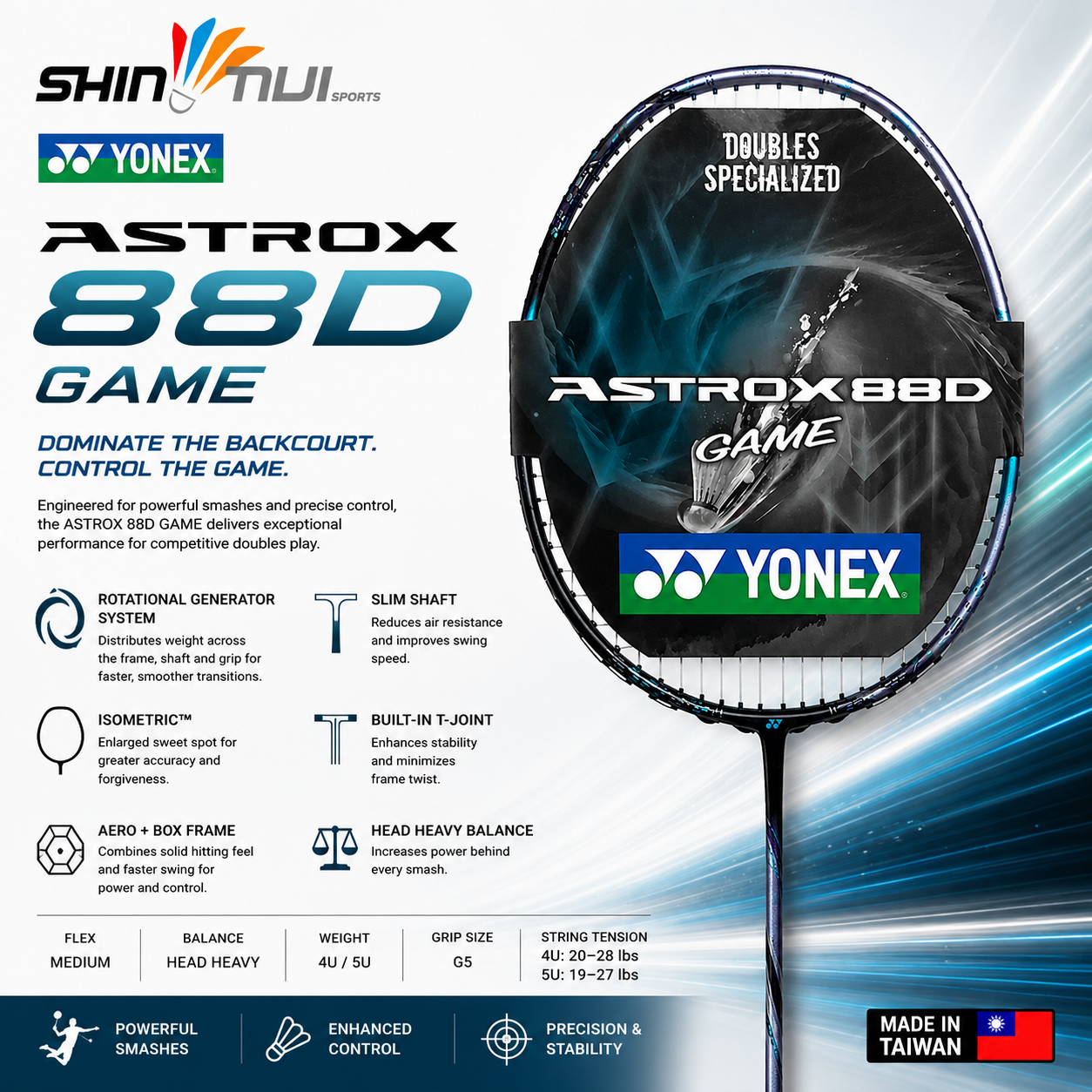YONEX ASTROX 88D GAME Badminton Racquet 4U/5U | Shin Niji Sports