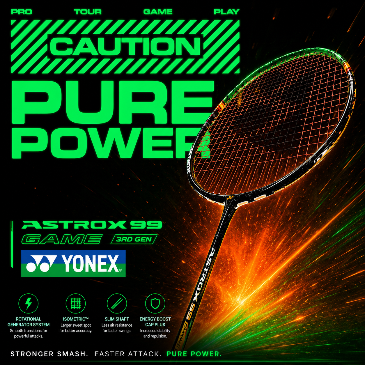 YONEX ASTROX 99 GAME 3rd Gen Badminton Racket | Power Smash Racket