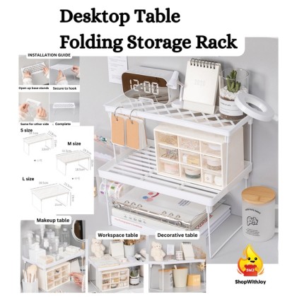 Table Storage Rack Folding Storage Rack Desktop Stationery Rack Desk ...