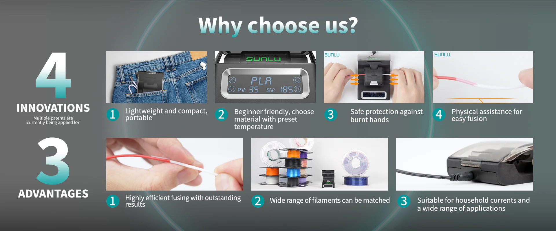 Sunlu filament connector / filament welder 1.75mm diameter filament connector fc01 safe efficient beginner friendly Sunlu filament connector / filament welder 1.75mm diameter filament connector fc01 safe efficient beginner friendly