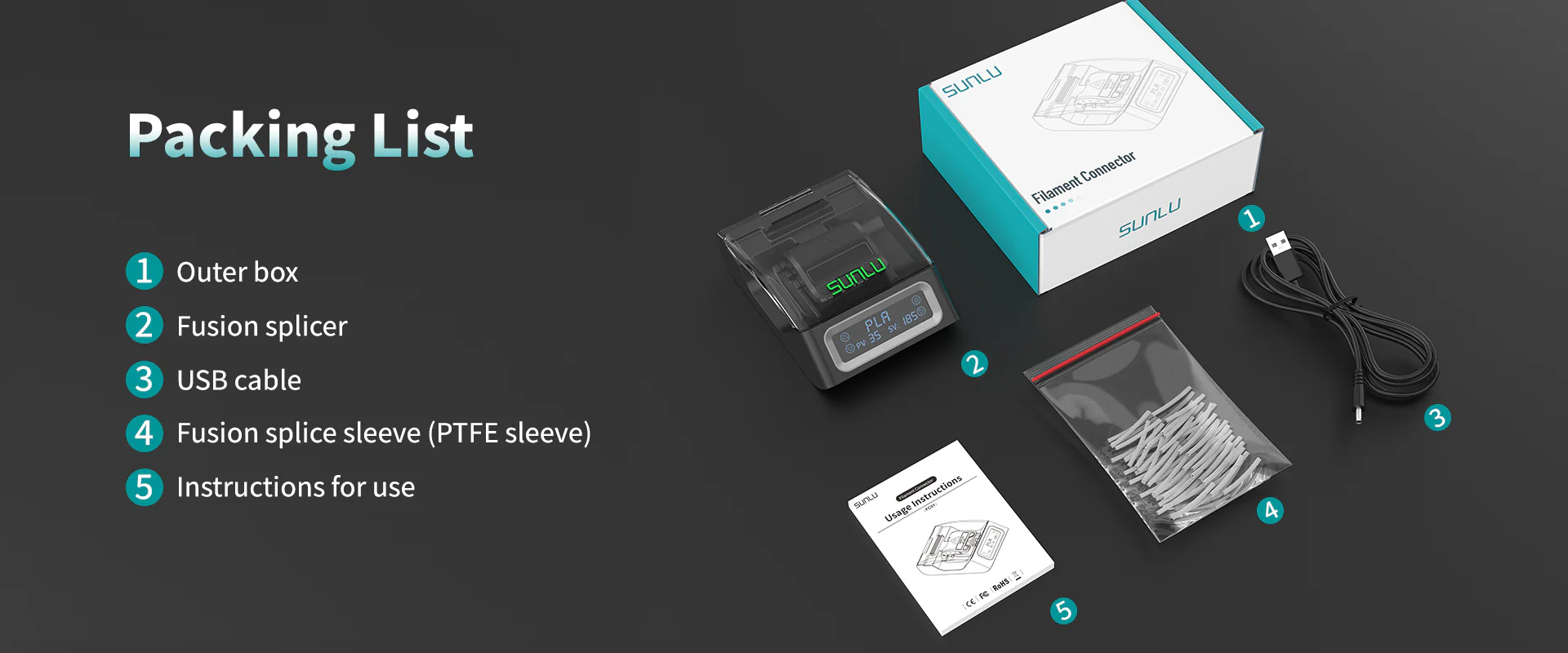 Sunlu filament connector / filament welder 1.75mm diameter filament connector fc01 safe efficient beginner friendly Sunlu filament connector / filament welder 1.75mm diameter filament connector fc01 safe efficient beginner friendly