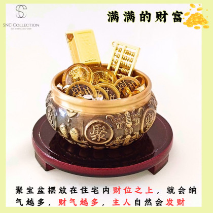 ★特選NEWセット★金運スペシャル☆聚寶盆♢【天然アラゴナイト☆招財セット】❤️ ☆金運スペシャル☆ 聚寶盆♢【天然アラゴナイト☆ゴールドルチル招財