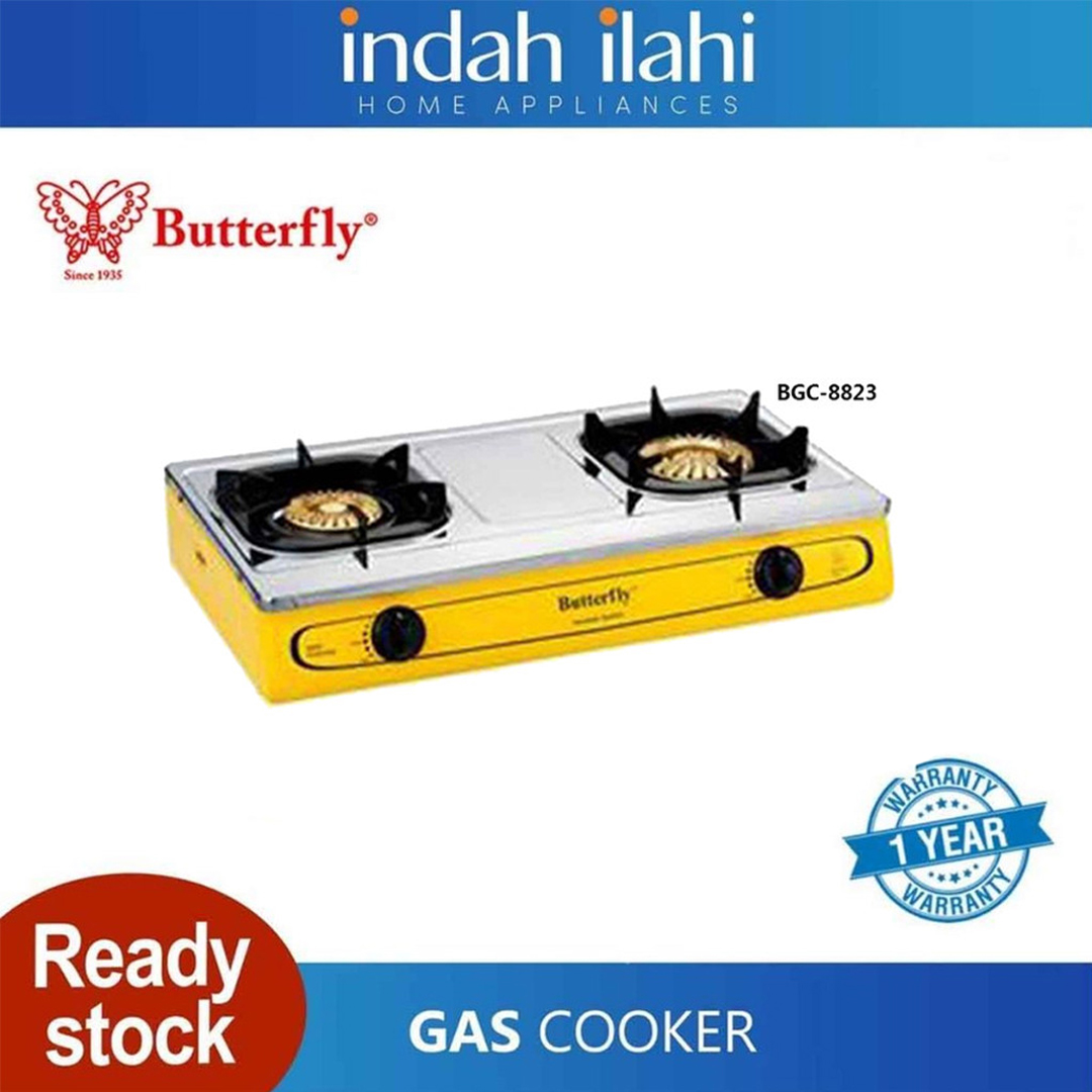 Butterfly Dapur Gas 2 Pembakar Double Gas Stove BGC-8823