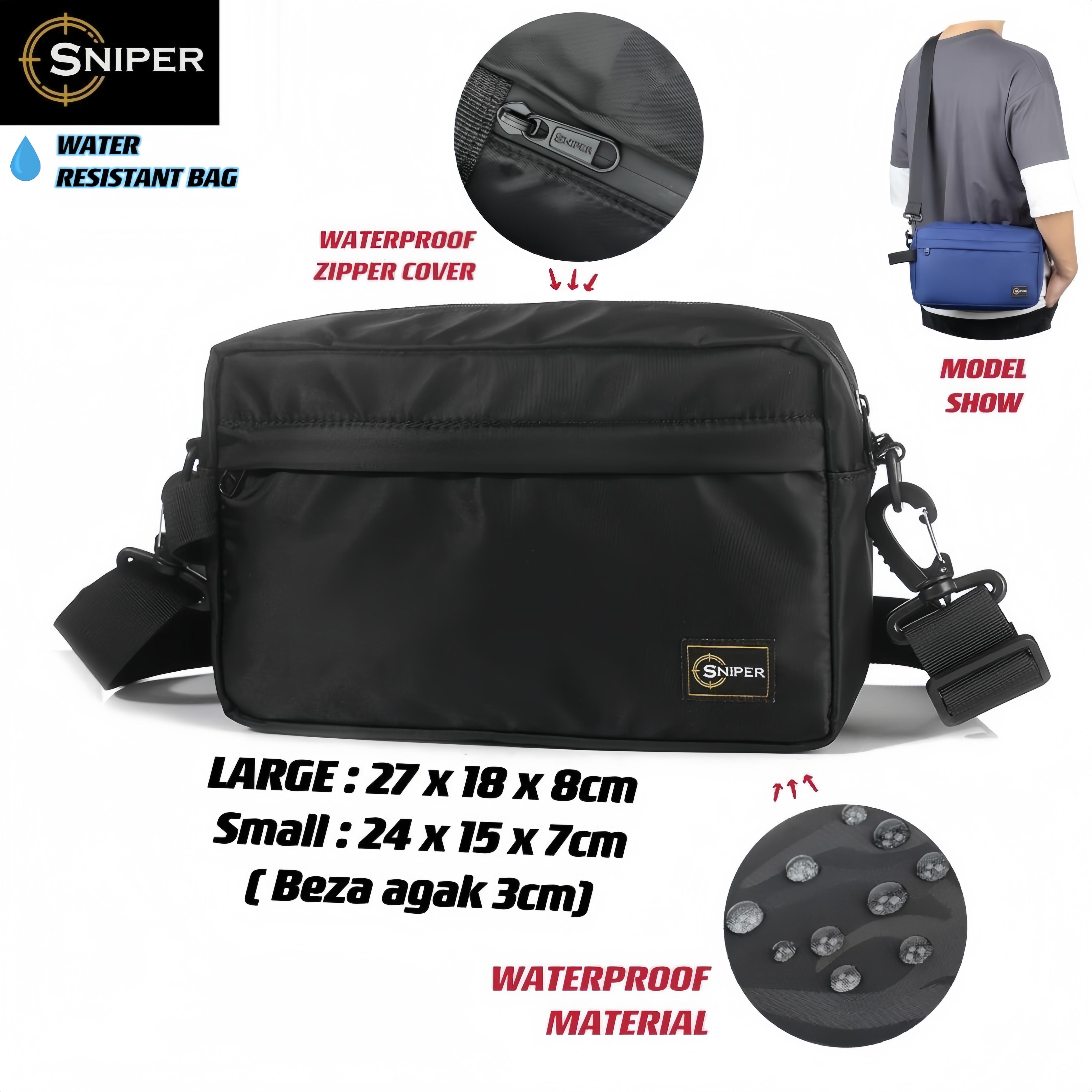 SNIPER037) High Quality Japan Minimalist Design Water Resistant SNIPER  Sling Bag Crossbody bag Camera Bag with Waterproof Zipper cover - Main Image