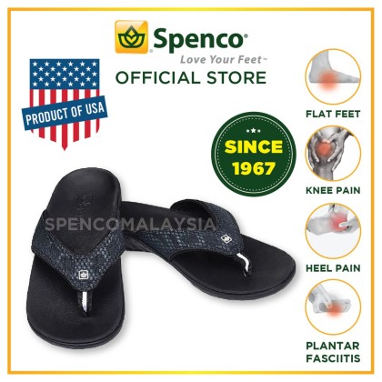 NEW SPENCO men\'s yumi breeze thong sandal in charcoal Spenco Men main image 2
