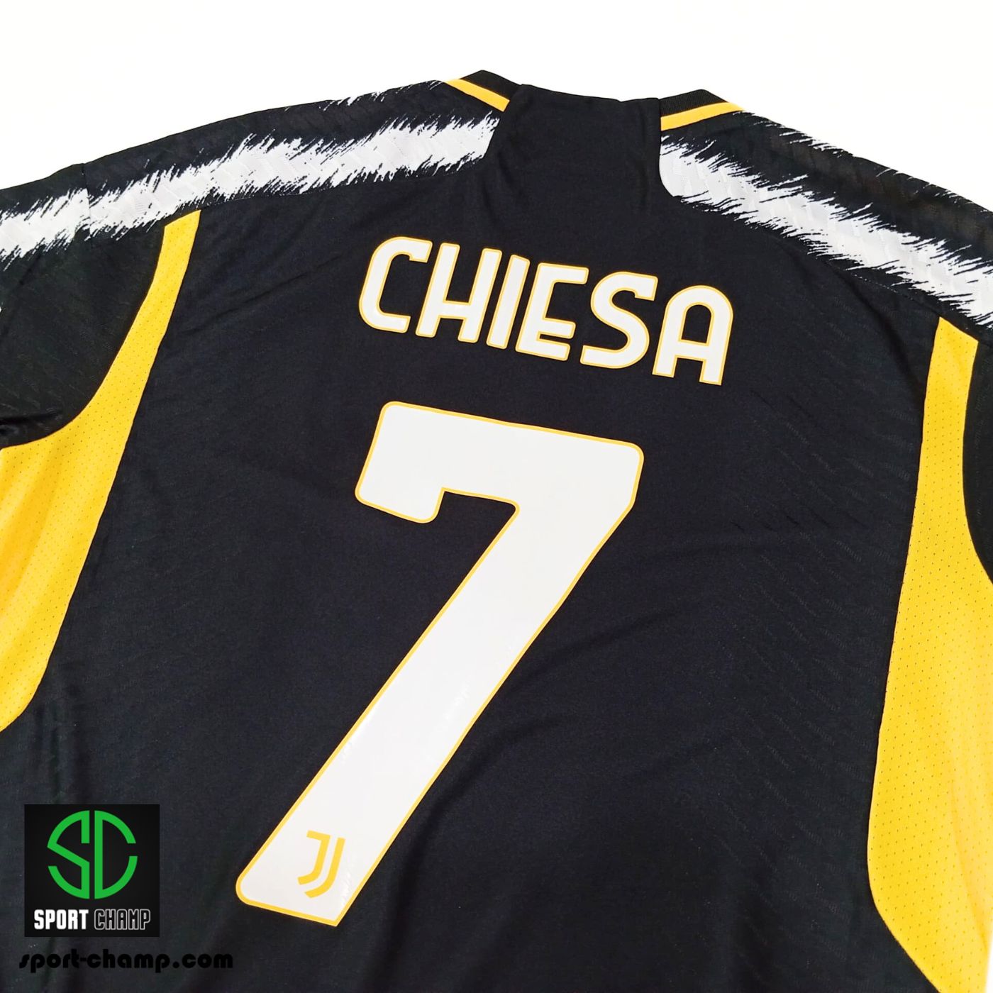 PLAYER EDITION) ADIDAS JUVENTUS 23/24 HOME SHIRT WITH CHIESA 7 AND