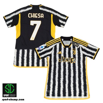 PLAYER EDITION) ADIDAS JUVENTUS 23/24 HOME SHIRT WITH CHIESA 7 AND