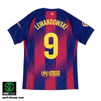 NIKE FC BARCELONA 25/26 HOME SHIRT WITH LEWANDOWSKI 9 AND LA LIGA