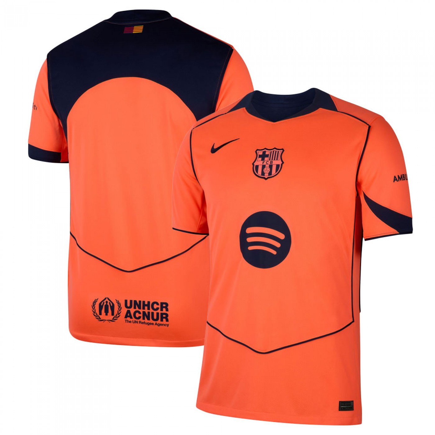 FC Barcelona 09-10 Nike 長袖ユニフォーム オレンジ 08/09 スポーツ